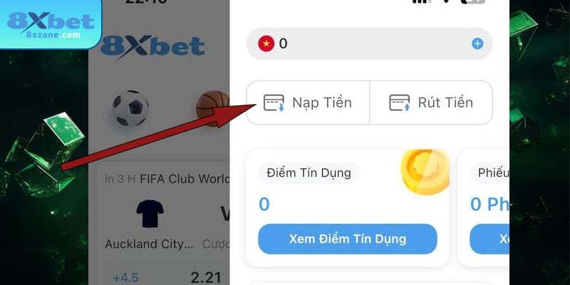 Chọn mục nạp tiền 