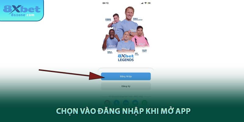 Chọn vào đăng nhập khi mở app