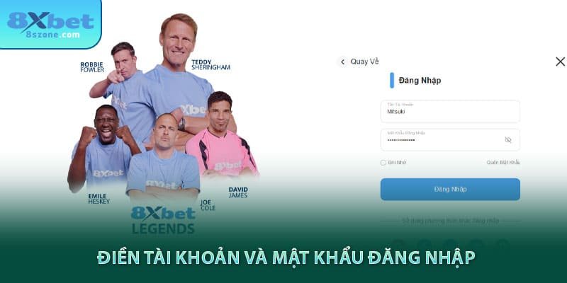Điền tài khoản và mật khẩu đăng nhập