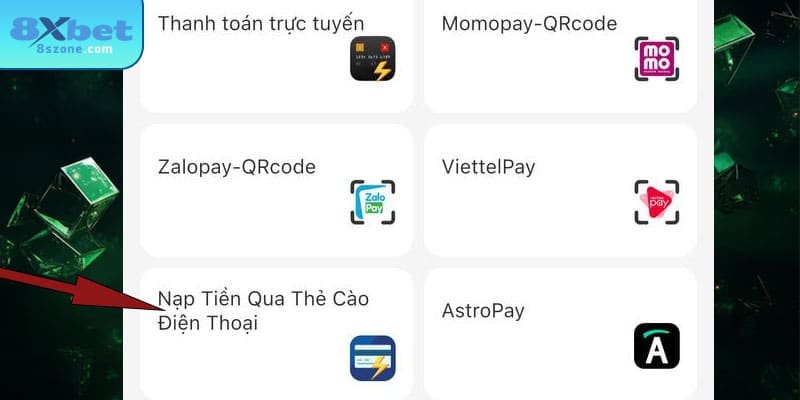 Nạp tiền qua thẻ cào