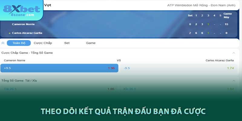 Theo dõi kết quả trận đấu bạn đã cược