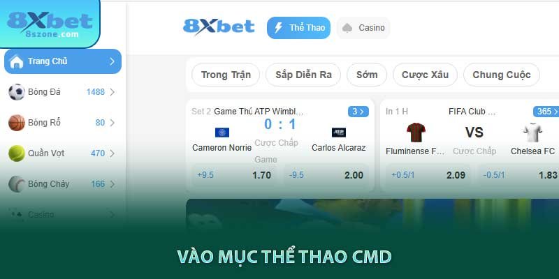 Vào mục thể thao CMD