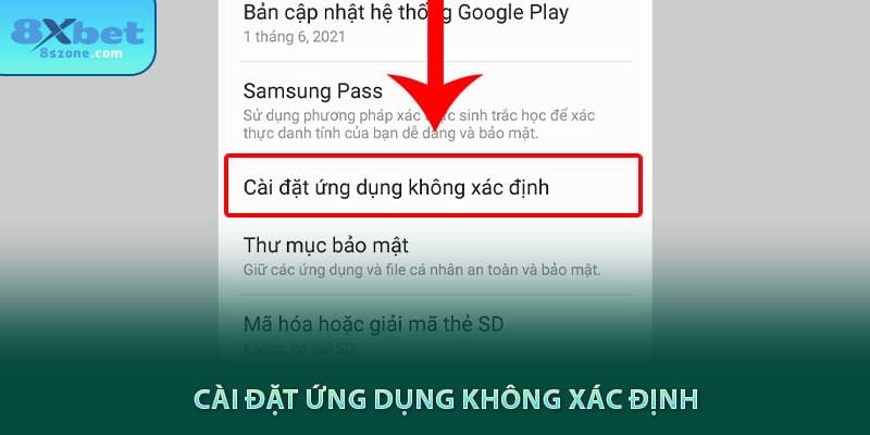 Cài đặt ứng dụng không xác định