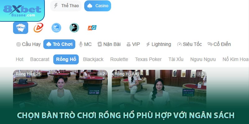 Chọn bàn trò chơi rồng hổ phù hợp với ngân sách