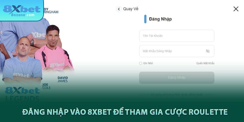 Đăng nhập vào 8xbet để tham gia cược roulette