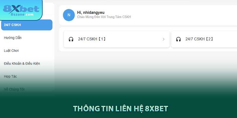 Thông tin liên hệ 8xbet