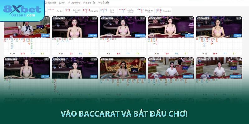 Vào Baccarat và bắt đầu chơi